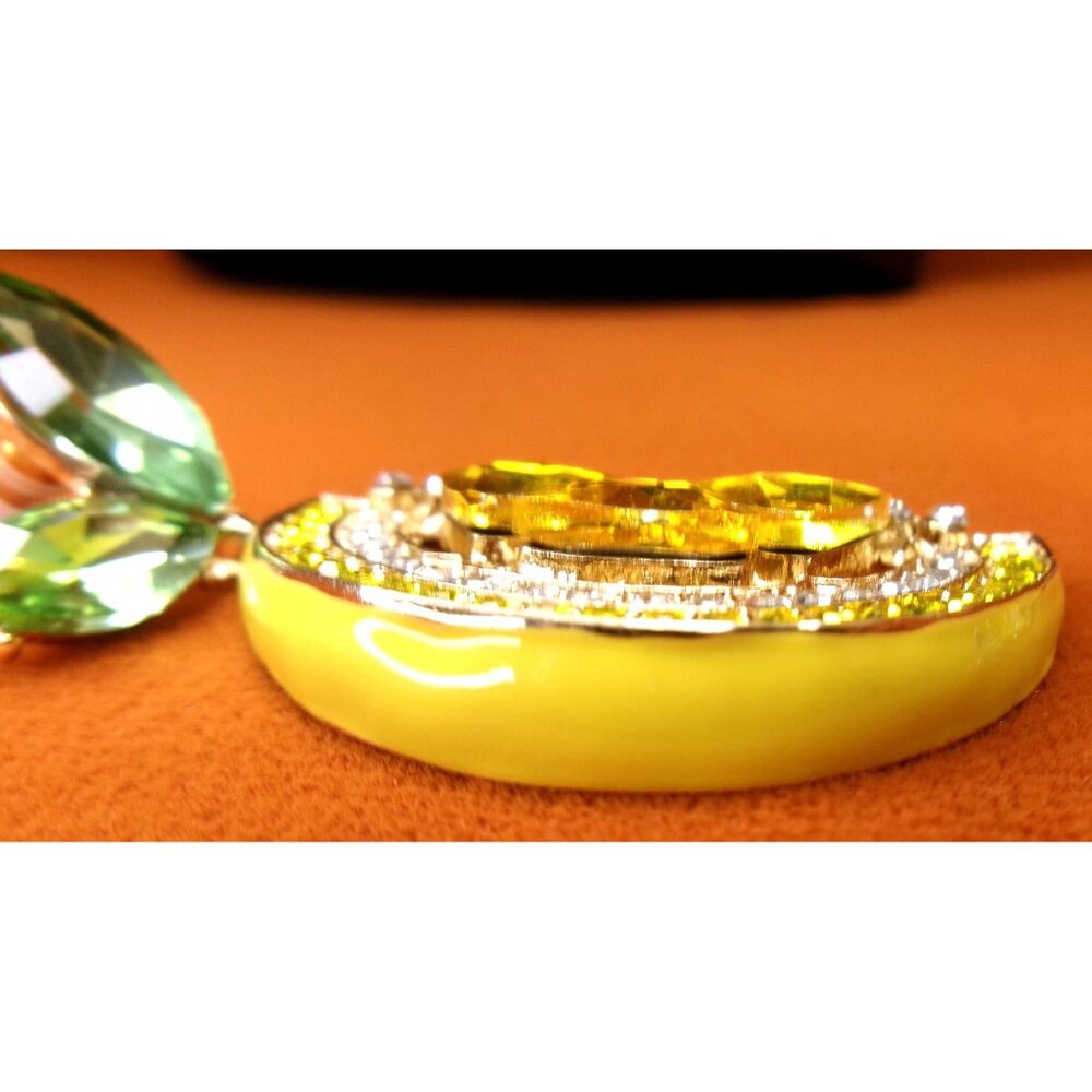 Lemon Slice Rhinestone Earrings - Picture 2 of 5